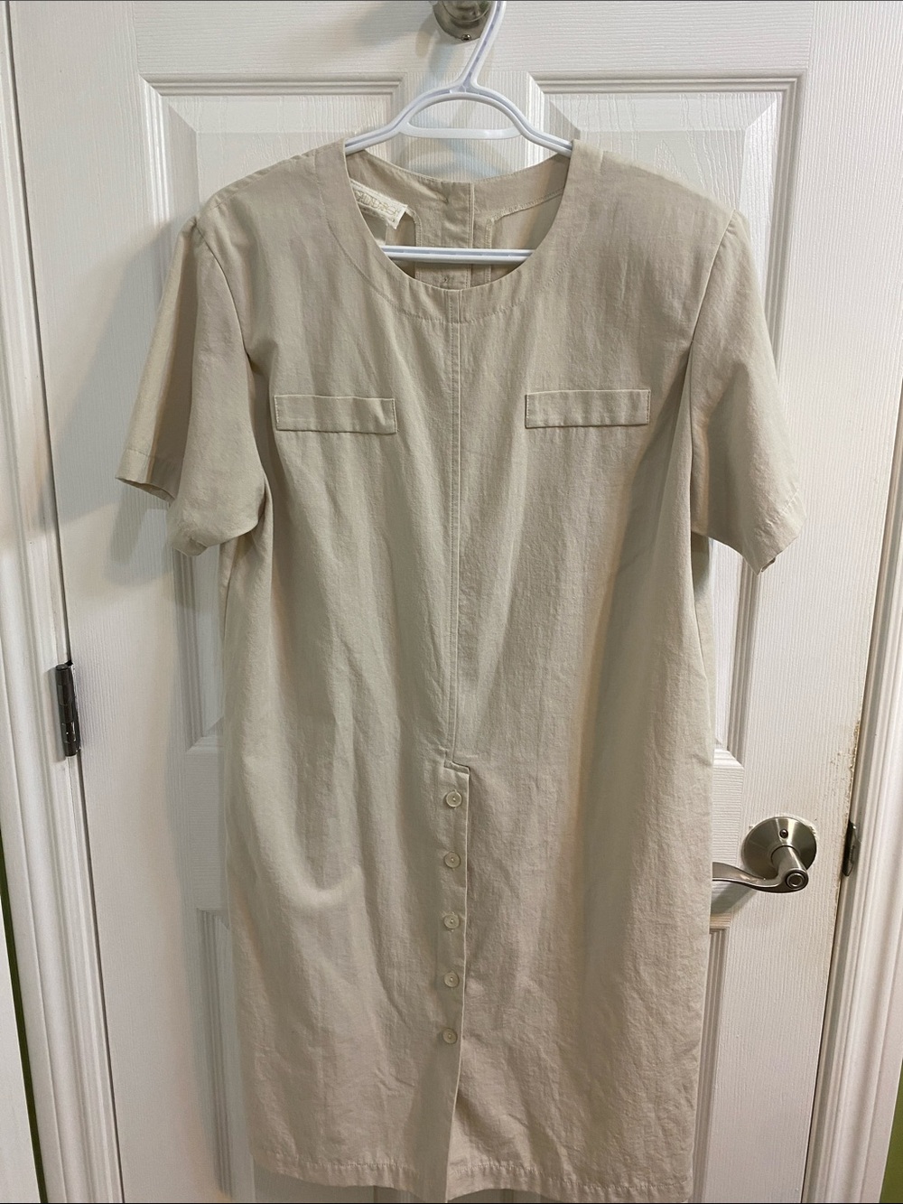 Vintage Linda Lundstrom Cream Shift Utility Dress Women’s Size 10 Canada